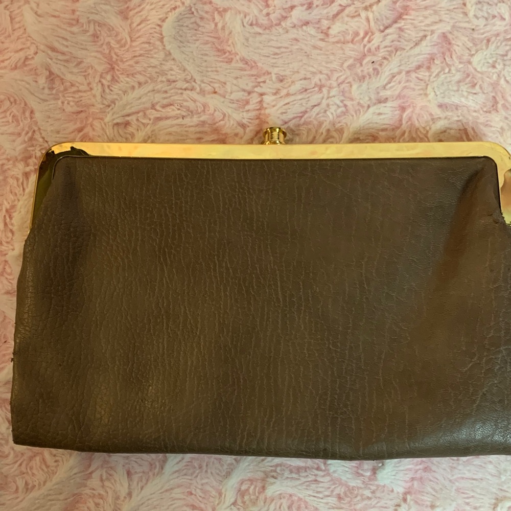 Urban Expressions Gold-Trimmed Brown Clutch